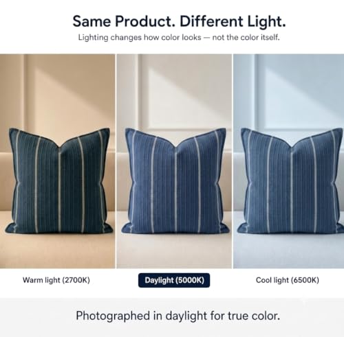 SanVia Designer Cotton Throw Pillow Covers 20x20 for Nooks, Beds & Sofas - color: Indigo Blue, size: 20" x 20" (Pack of 1)