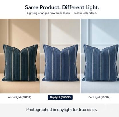 SanVia Designer Cotton Throw Pillow Covers 20x20 for Nooks, Beds & Sofas - color: Indigo Blue, size: 20" x 20" (Pack of 1)