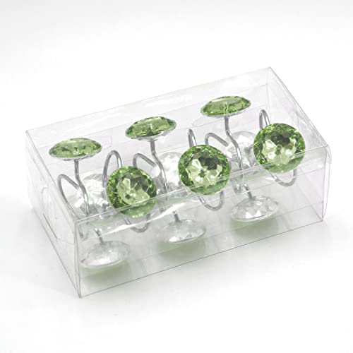 Crystal Diamond Round Shower Curtain Hooks Rings for Bathroom,Sage,12PCS - color: Sage Green