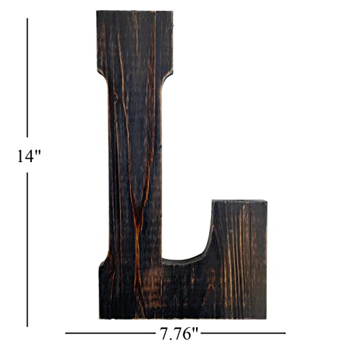 ABELOTS Big Letter Wall Art for Living Room, Bathroom, Bedroom, and Home Decor, Rustic Farmhouse Lettering for Family Last Names, Large Decorative Wood, 14” x 10” (Big L) - color: Big L