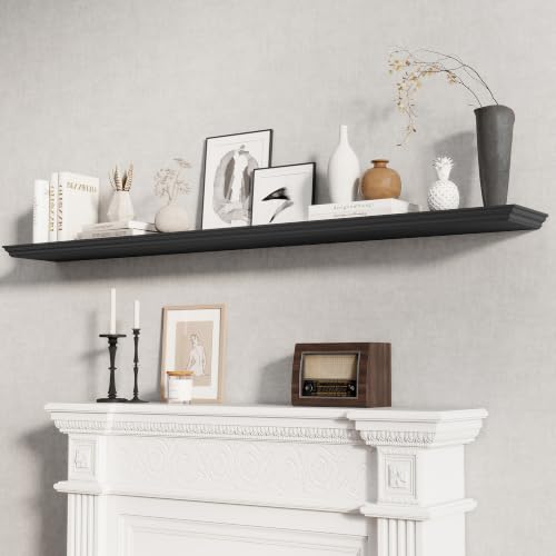 Fun Memories Floating Shelves, Black, 72 Inch Long, 9.3 Inch Deep, 1 Pack - color: Black, size: 72", Single