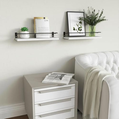 RICHER HOUSE Floating Shelves Bathroom, Small Wall Shelf Over Toilet 2 Set - color: White