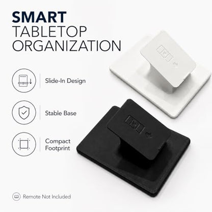 Remote Control Stand Pedestal Compatible with Lutron Pico Remote, Desk and Tabletop Display Holder for Caseta Smart Lighting Remotes, Non-Slip Base, White and Black Options (Black, Triple Pedestal) - color: Black, size: Triple Pedestal