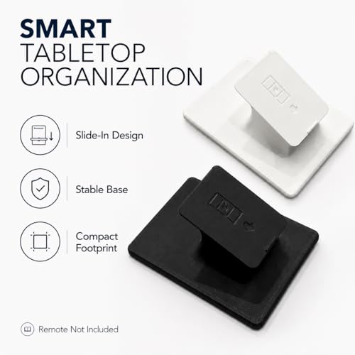 Remote Control Stand Pedestal Compatible with Lutron Pico Remote, Desk and Tabletop Display Holder for Caseta Smart Lighting Remotes, Non-Slip Base, White and Black Options (Black, Quadruple Pedestal) - color: Black, size: Quadruple Pedestal