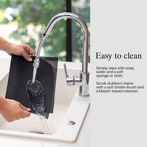 Placemats Set of 4 - Easy Clean Woven Vinyl Placemats for Dining Table, Indoor/Outdoor Place Mats, Washable PVC Table Mats（Black） - color: A-black