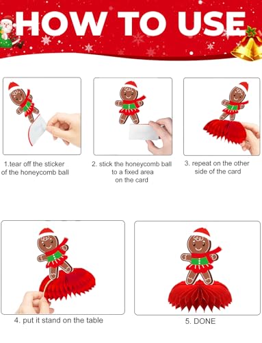 Gingerbread Centerpieces for Tables, 9Pcs Christmas Table Decorations - style: Christmas