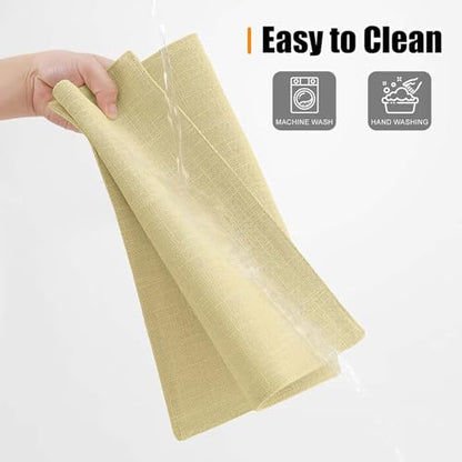 Homaxy Cloths Placemats for Dining Table Set of 6, 13" x 19", Lemon Yellow - color: Lemon Yellow, size: Placemats Set of 6