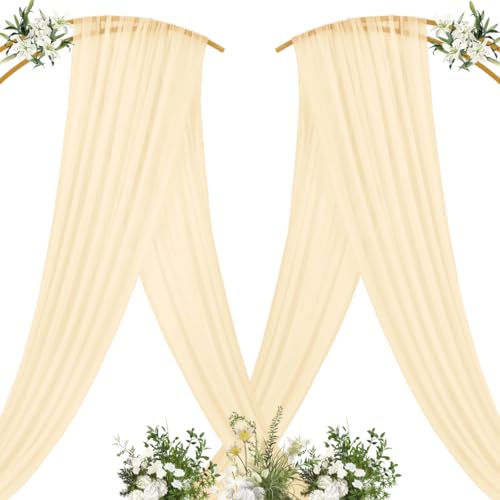 Sheer Gauze Wedding Arch Draping Fabric 29" x 20 FT 1 Panel Champagne - color: Champagne, size: 29"w x 240"l (Pack of 1)