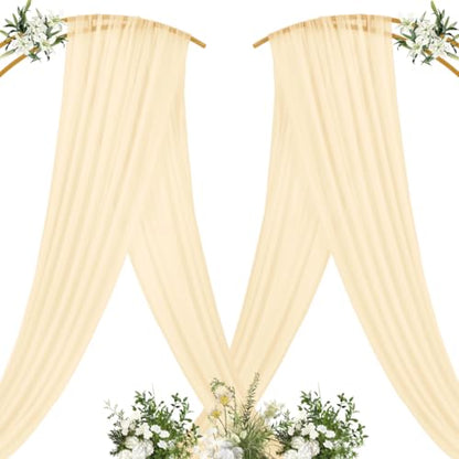 Sheer Gauze Wedding Arch Draping Fabric 29" x 20 FT 1 Panel Champagne - color: Champagne, size: 29"w x 240"l (Pack of 1)