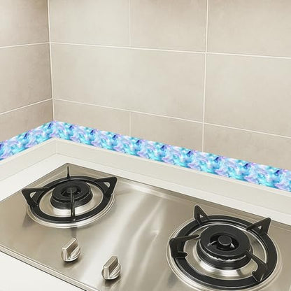 HOMETITUTE Peel and Stick Wallpaper Border 4x196in Watercolor Pattern - color: Blue purple texture