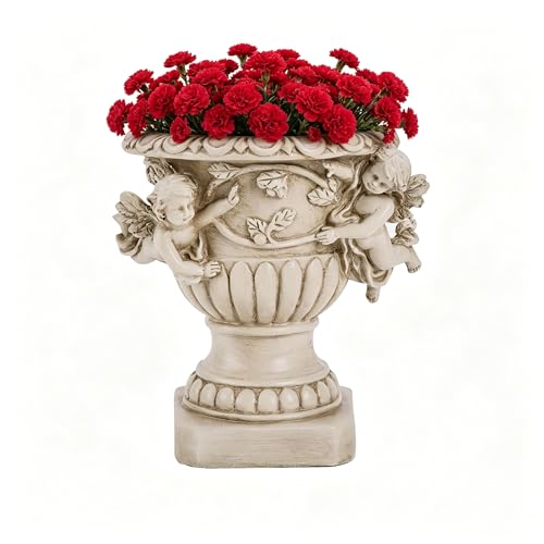 Cherub Angel Planters, Cherub Planter Flower Pots with Drain Hole for All House Plants, Patio Yard Decor, Polyresin, 8.46" H