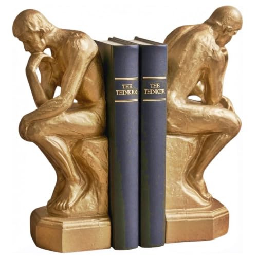 Bellaa Thinker Bookends, Auguste Rodin Statue, Unique