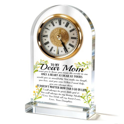 WKYAER Acrylic Clock for Mom, Sentimental Keepsake with Love Message, Beautiful Timepiece, Heartwarming Gift for Birthday or Mother’s Day, Family Appreciation, 4.3 x 7.8 in - color: Gift 12