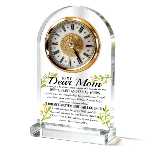 WKYAER Acrylic Clock for Mom, Sentimental Keepsake with Love Message, Beautiful Timepiece, Heartwarming Gift for Birthday or Mother’s Day, Family Appreciation, 4.3 x 7.8 in - color: Gift 12