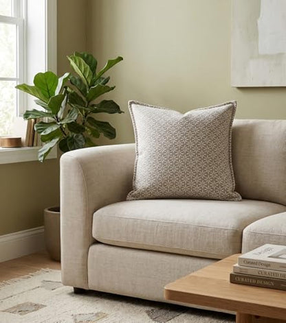 SanVia Designer Cotton Throw Pillow Covers 20x20 for Nooks, Beds & Sofas - color: Taupe Geo, size: 20" x 20" (Pack of 1)