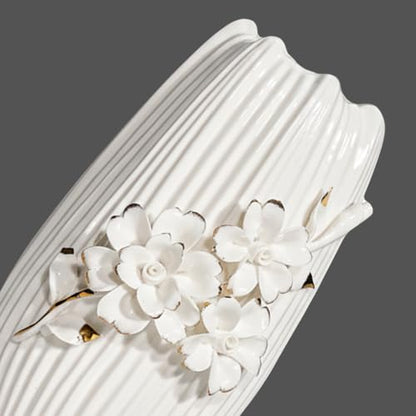 White Ceramic Vase,Modern Vase for Centerpieces,9 Inch - color: White, size: 9 inch