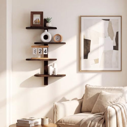 Pinkunn Floating Shelves for Wall Set of 4 Unit Mid Century Modern Decor
