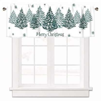 Christmas Green Tree Curtain Valances for Windows 42 x 12 Inch - color: Christmas-sy-sd0535, size: 42"W x 12"L (Pack of 1)
