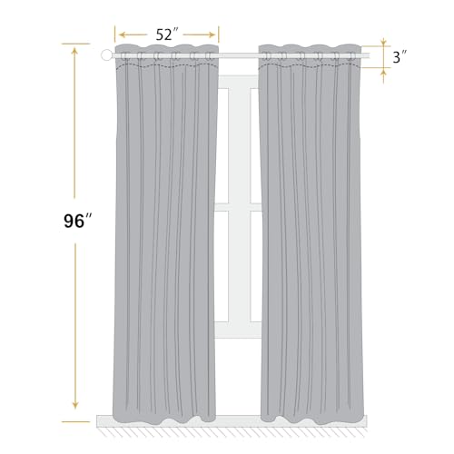 ChrisDowa 100% Blackout Floral Curtains 96 Inches Long 2 Panels,Grey/Beige - color: Grey on Beige, size: 52"W x 96"L (Pack of 2)