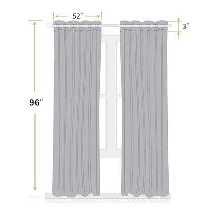 ChrisDowa 100% Blackout Floral Curtains 96 Inches Long 2 Panels,Grey/Beige - color: Grey on Beige, size: 52"W x 96"L (Pack of 2)