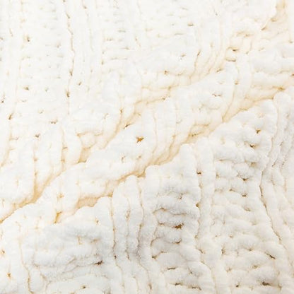 WESHIONGOO Chunky Knit Blanket Throw for Couch Bed 40"×60" Cream White - color: Cream White, size: 40"x60"(Medium Size Throw)