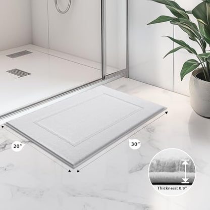 anllugs Bathroom Rugs, 20" x 30" Soft Bath Rugs, White - color: White, size: 20" X 30"