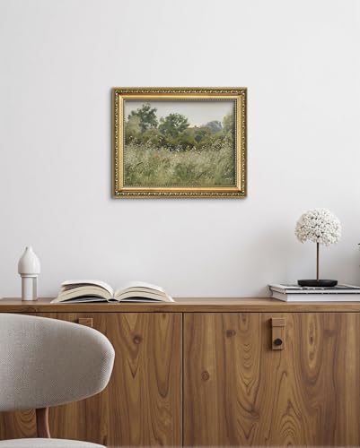 AIMAILON Framework Spring Wildflower Pattern, Impressionist Style 10x12 - color: Green Countryside Scenery, size: 12"L x 10"W