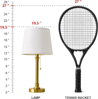 Oneach 19.5” Brass Gold Small Table Lamps Set of 2 for Living Room Bedroom - color: Gold