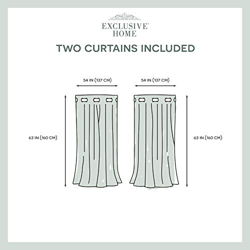 Exclusive Home Chateau Striped Faux Silk Grommet Top Curtain Panel Pair, 54"x63", Blush - color: Blush, size: 54"W x 63"L (Pack of 2)