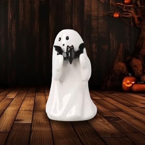 Halloween Ghost Figurine with Holding Bat Ghost Statue - color: Styl 4