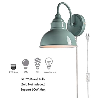Mini Gooseneck Wall Sconce, 2-Way Mount with Switch, Macaron Green - color: Sea Blue