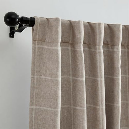 Threadmade Sawyer Window Panel, Linen - 52" W x 84" L - color: Linen, size: 52"W x 84"L (Pack of 1)