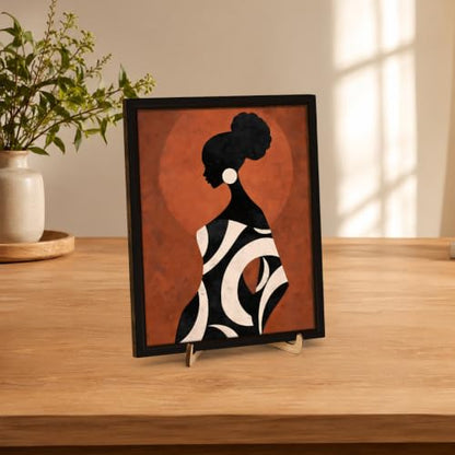 BIQRP African American Woman Silhouette Wooden Wall Art - color: BlackWoman