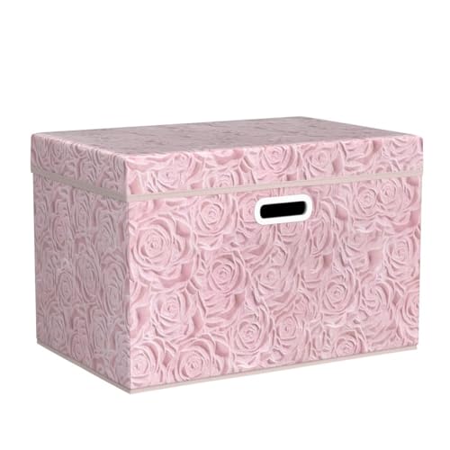 Prandom Large Storage Boxes with Lids,Pink-43x30x30cm,Foldable,3-Pack - color: Pink, size: Large(3-Pack)