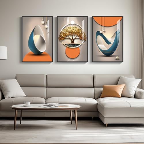 Large Framed Modern Luxury Wall Art for Living Room, 3 Piece 24x36 In - color: Bright, size: 24" W x 36" H x 3 pieces
