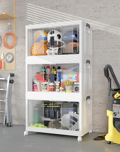 OlarHike 97QT Storage Bins with Lids for Closet, Garage, Shelves, 3 Pack - size: 97QT