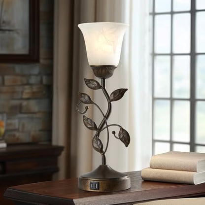 Set of 2 Touch Farmhouse Bedroom Table Lamps 2 USB C+A - color: 2 Pack - Brass