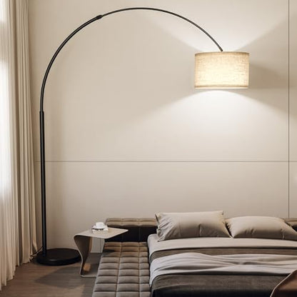 SUNMORY 82" Tall Arc Floor Lamp for Living Room, Large Standing Arched Lamp - color: Black