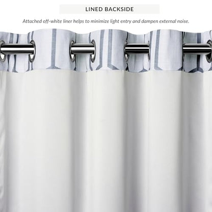 Threadmade Kaiden Geometric Room Darkening Window Curtain, Indigo - 52" W x 95" L - color: Indigo, size: 52"W x 95"L (Pack of 1)