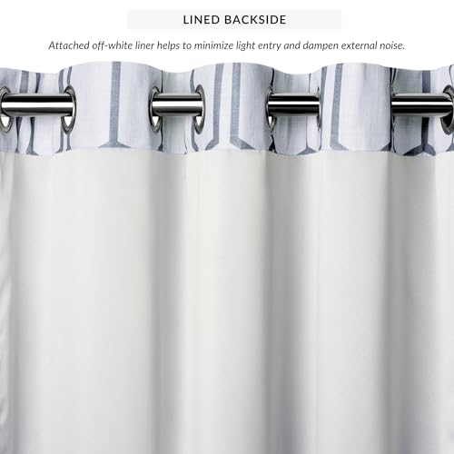 Threadmade Kaiden Geometric Room Darkening Window Curtain, Indigo - 52" W x 84" L - color: Indigo, size: 52"W x 84"L (Pack of 1)