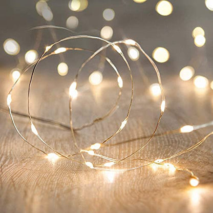 ANJAYLIA Battery Operated Fairy String Lights, 26Ft 80 LEDs, Warm White - color: Warm White 1 Pack 80 LED
