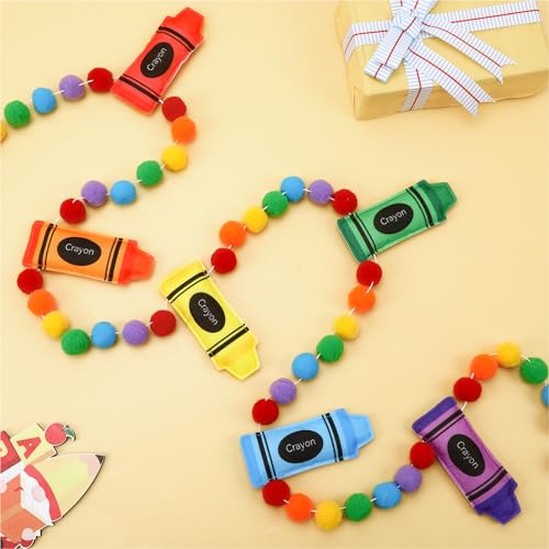 Jansun 8.2ft 3D Back to School Felt Crayon Pre-Strung Garland - color: Multicolor Crayon