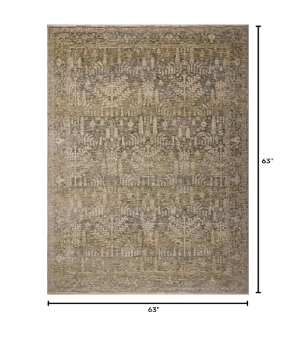 Loloi Magnolia Home Junie Moss/Natural 5'-3" x 5'-3" Round Area Rug - color: Moss / Natural, size: 5'3" (Round)