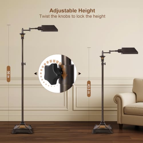 Scenekoy Adjustable Height Floor Lamp w/Remote for Living Room Bedroom