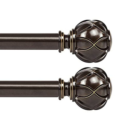 KAMANINA 2 Pack Curtain Rods for Windows 48 to 84 Inch, Antique Bronze - color: Antique Bronze, size: 48-84"(2Pack)