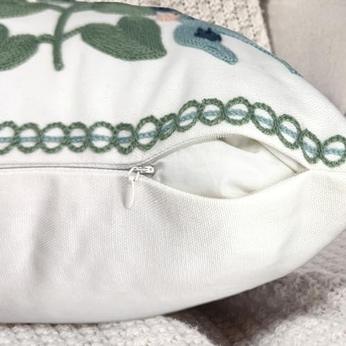 Alysheer Floral Embroidered Throw Pillow Cover 18"x 18" Set of 2 Blue Green - color: - Blue Green, size: 18" x 18" (Pack of 2)