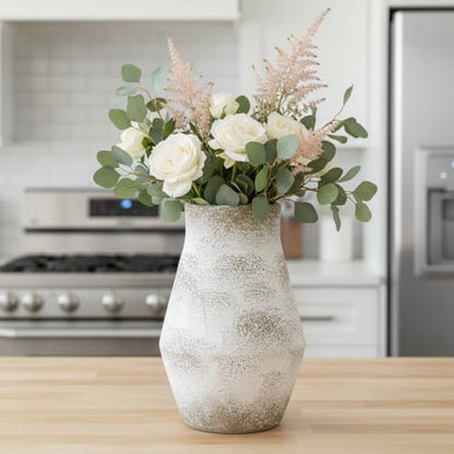 Grey Rustic Ceramic Vase, 11 Inch - color: Rustic Gray, size: 11 inch