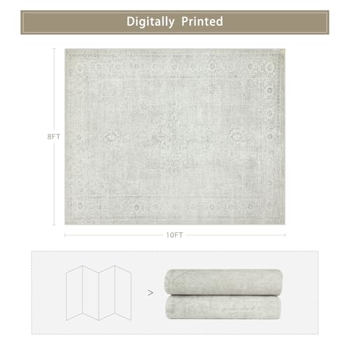 8x10 Washable Area Rugs for Living Room,Bedroom,Dining Room(Concrete Grey) - color: Concrete-grey, size: 8' x 10' (Rectangular)