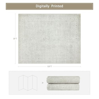 8x10 Washable Area Rugs for Living Room,Bedroom,Dining Room(Concrete Grey) - color: Concrete-grey, size: 8' x 10' (Rectangular)