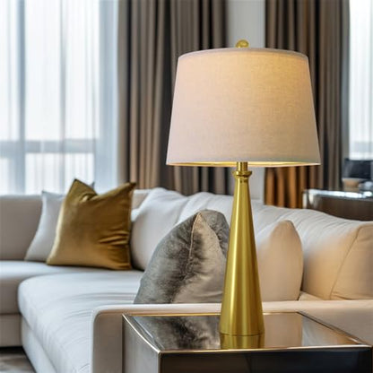 Oneach 25.75" Modern Table Lamp for Bedroom Set of 2, USB C Port, Gold - color: Brass